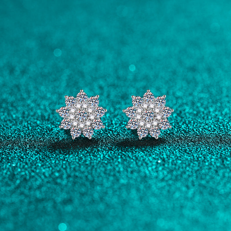 925 Sterling Silver Moissanite Zircon Stud Earrings-Bijou Crush