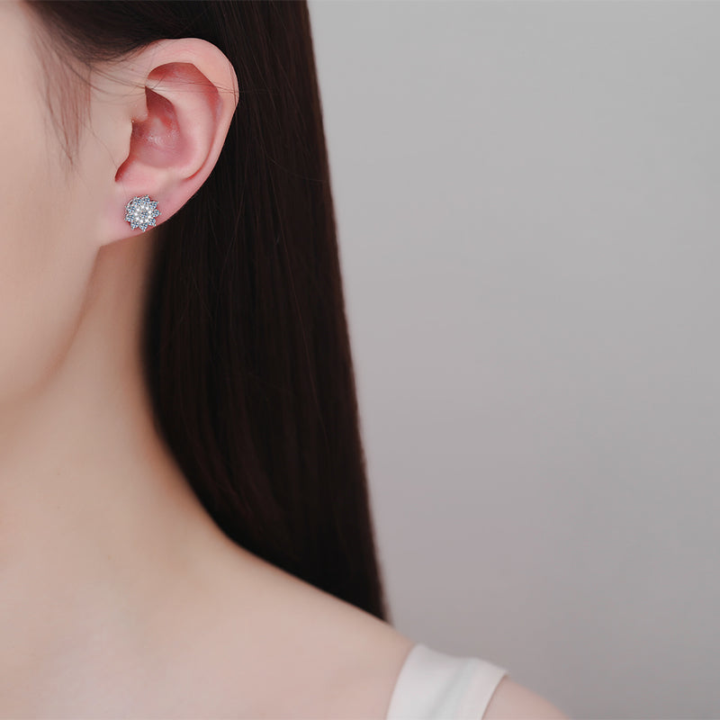 925 Sterling Silver Moissanite Zircon Stud Earrings-Bijou Crush