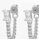 925 Sterling Silver Zircon Chain Earrings-Bijou Crush