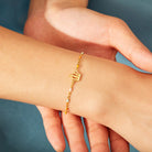 Crown Shape 18K Gold-Plated Bead Bracelet-Bijou Crush