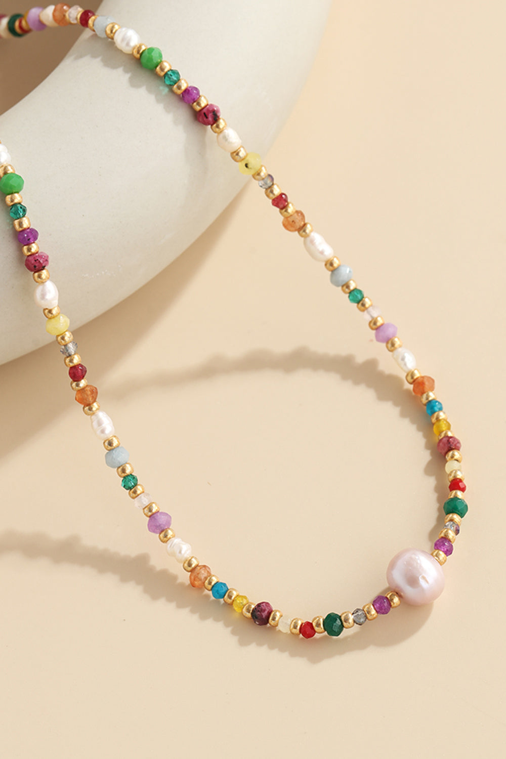 Multicolored Bead Necklace-Bijou Crush