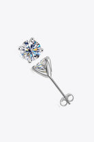 1-Carat Moissanite Stud Earrings in 925 Sterling Silver with 4-Prong Setting-Bijou Crush