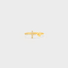 Heart Shape Cross Inlaid Zircon Open Ring-Bijou Crush