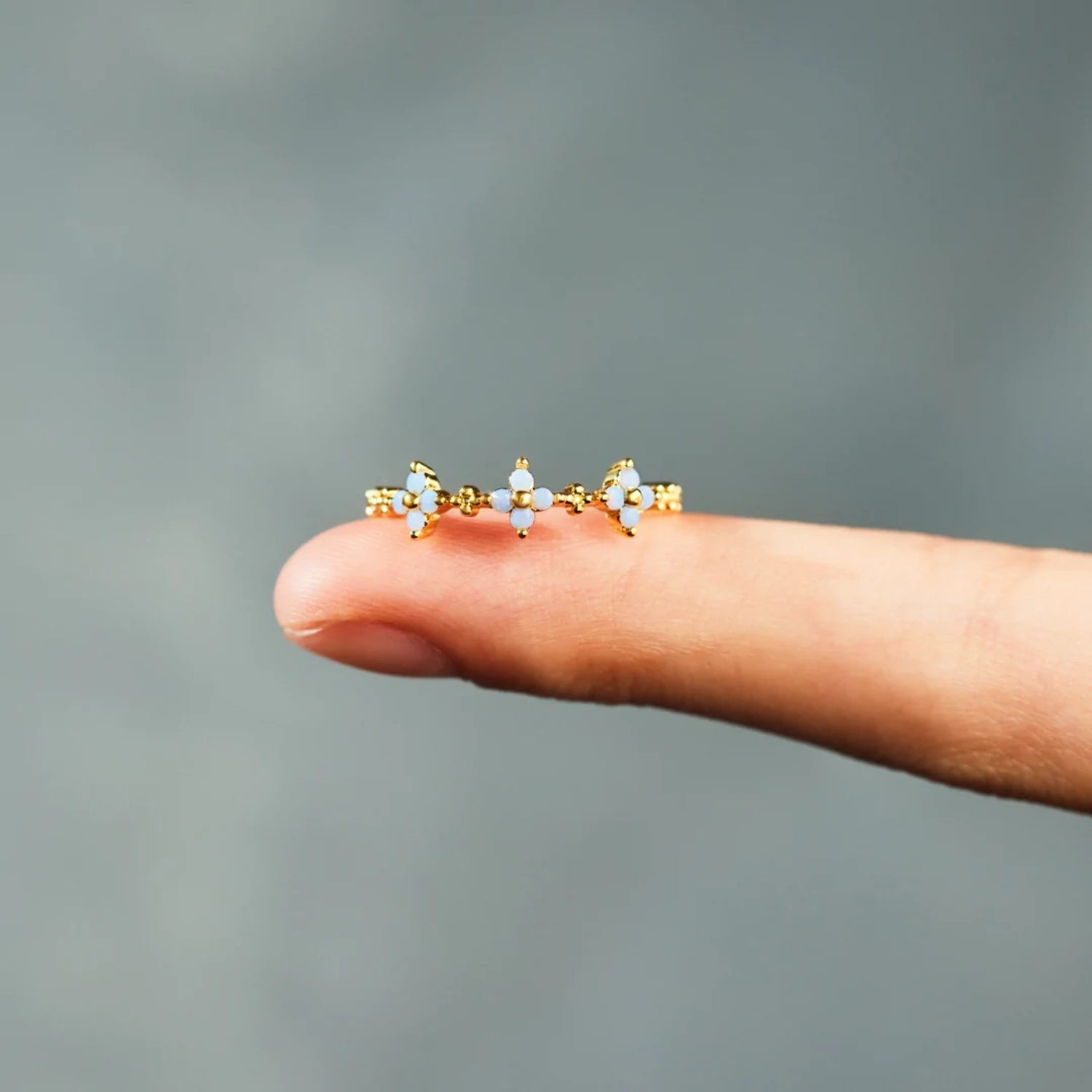 925 Sterling Silver Inlaid Zircon Flower Ring-Bijou Crush