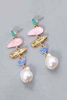 Unique Shape Zinc Alloy Synthetic Pearl Dangle Earrings-Bijou Crush