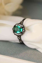 925 Sterling Silver Paraiba Blue Zircon 4-Prong Ring-Bijou Crush