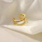 Gold-Plated Czech Diamond Double-Layered Ring-Bijou Crush