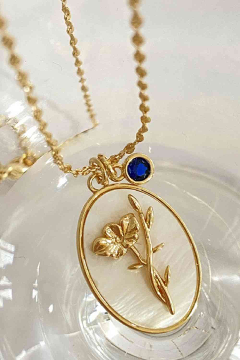 Flower Shell Pendant Copper Necklace-Bijou Crush