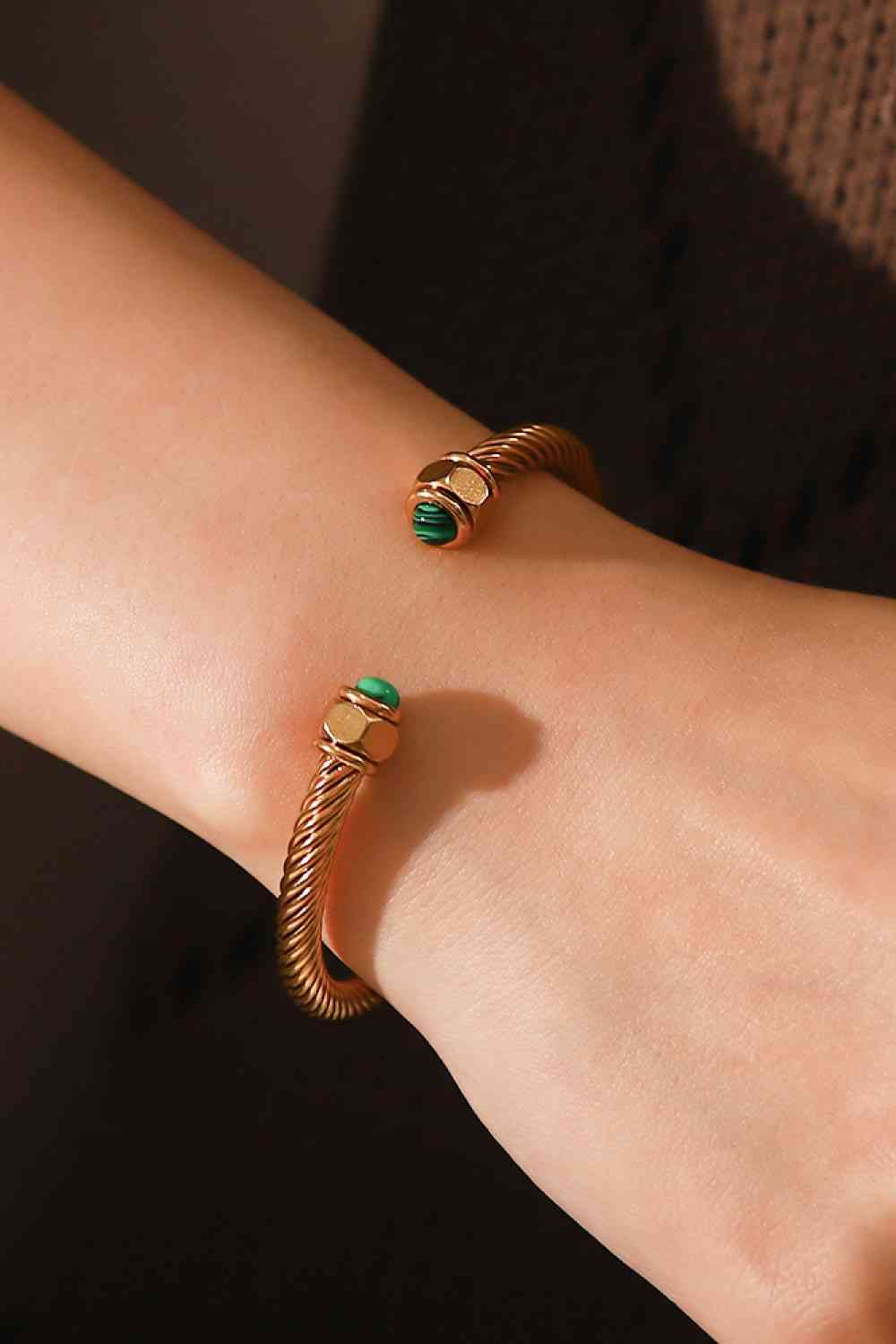 Stainless Steel Twisted C-Shaped Bracelet-Bijou Crush