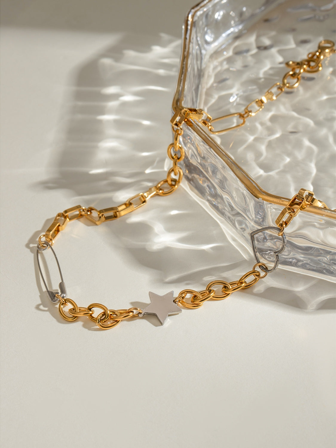 Stainless Steel Star Heart Necklace-Bijou Crush