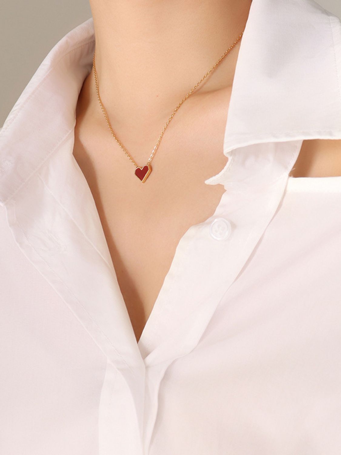 Titanium Steel Heart Necklace-Bijou Crush