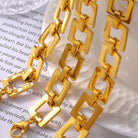 Titanium Steel Hollow Square Chain Bracelet-Bijou Crush