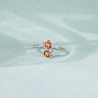 Rose Shape Inlaid Zircon Bypass Ring-Bijou Crush