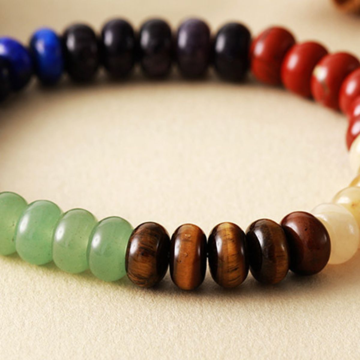 Contrast Natural Stone Bead Bracelet-Bijou Crush