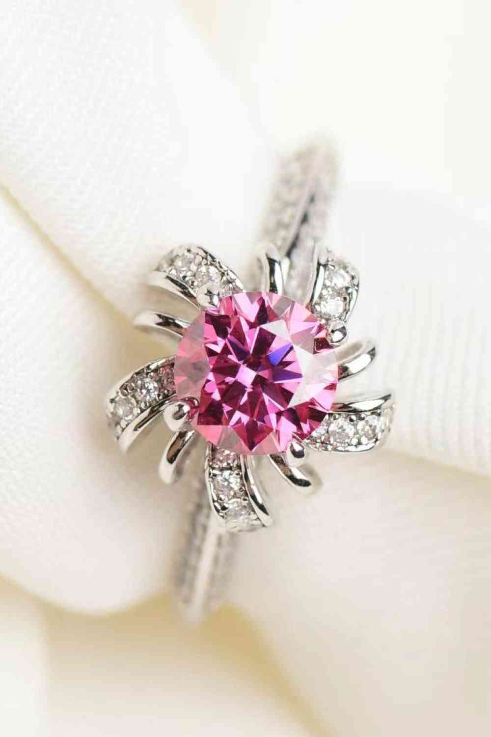 1 Carat Moissanite Flower-Shaped Ring-Bijou Crush