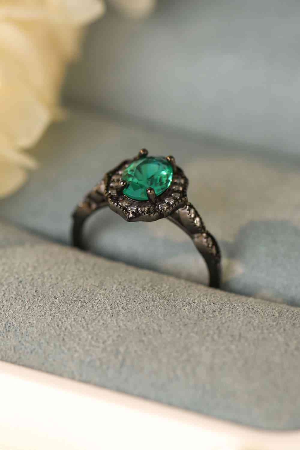 925 Sterling Silver Paraiba Blue Zircon 4-Prong Ring-Bijou Crush