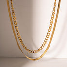 18K Gold-Plated Double Layered Necklace-Bijou Crush