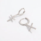 925 Sterling Silver Zircon Cross Earrings-Bijou Crush
