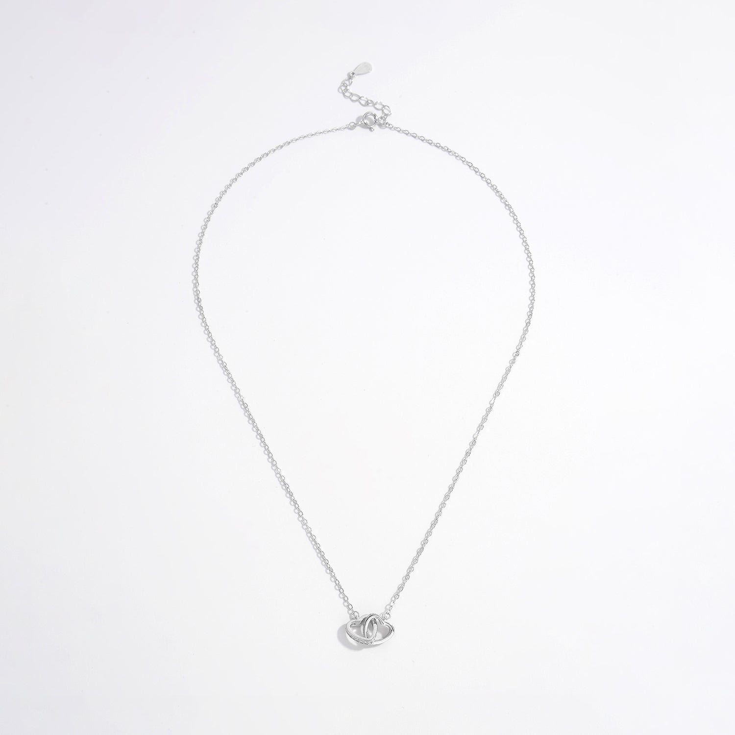 925 Sterling Silver Inlaid Zircon Heart Necklace-Bijou Crush