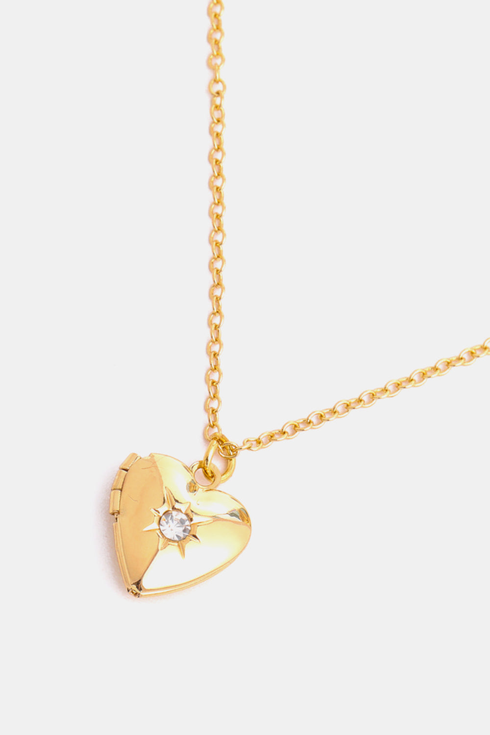 Zircon Heart Shape 14K Gold-Plated Pendant Necklace-Bijou Crush