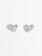 925 Sterling Silver Inlaid Zircon Heart Earrings-Bijou Crush