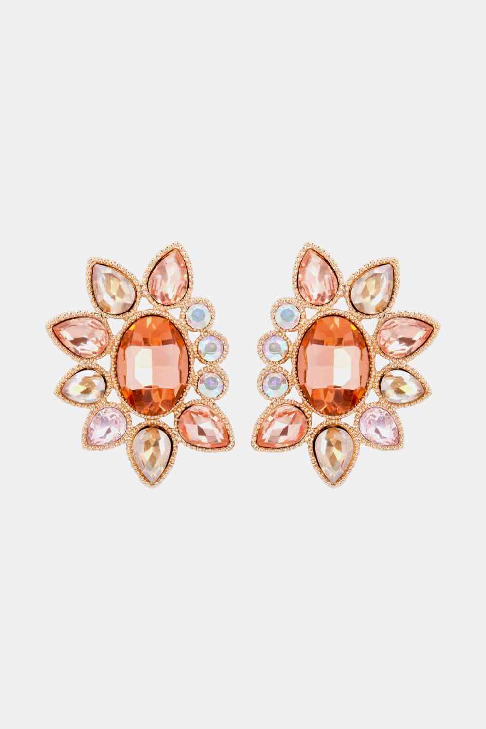 Geometrical Shape Glass Stone Dangle Earrings-Bijou Crush