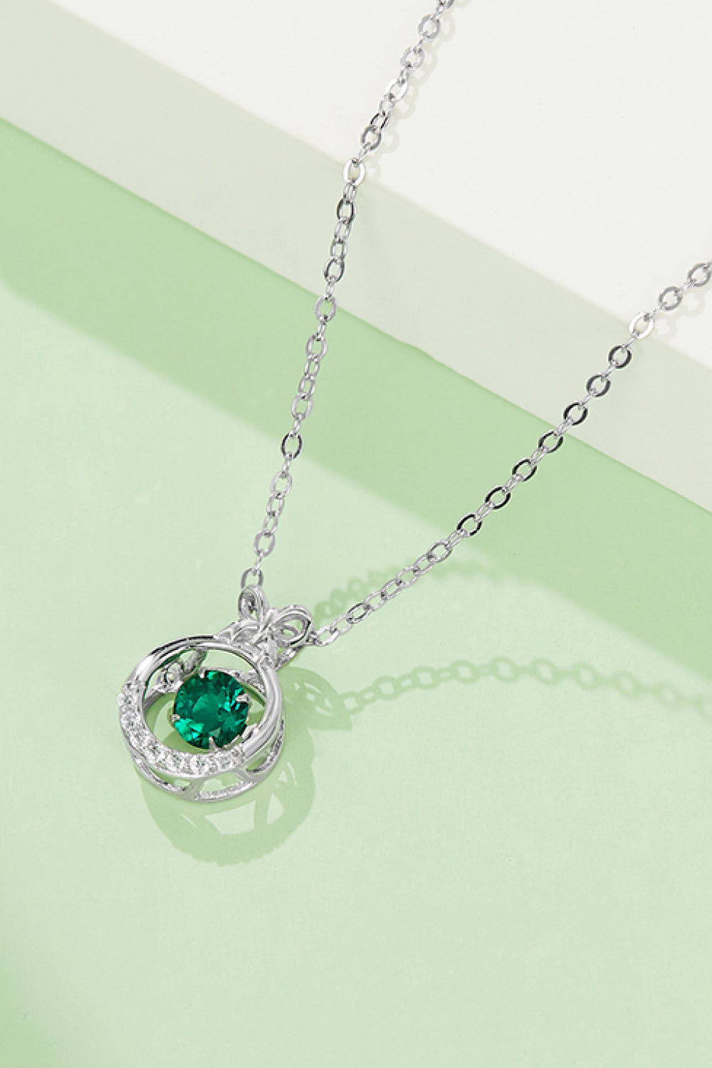 Lab-Grown Emerald Pendant Necklace-Bijou Crush