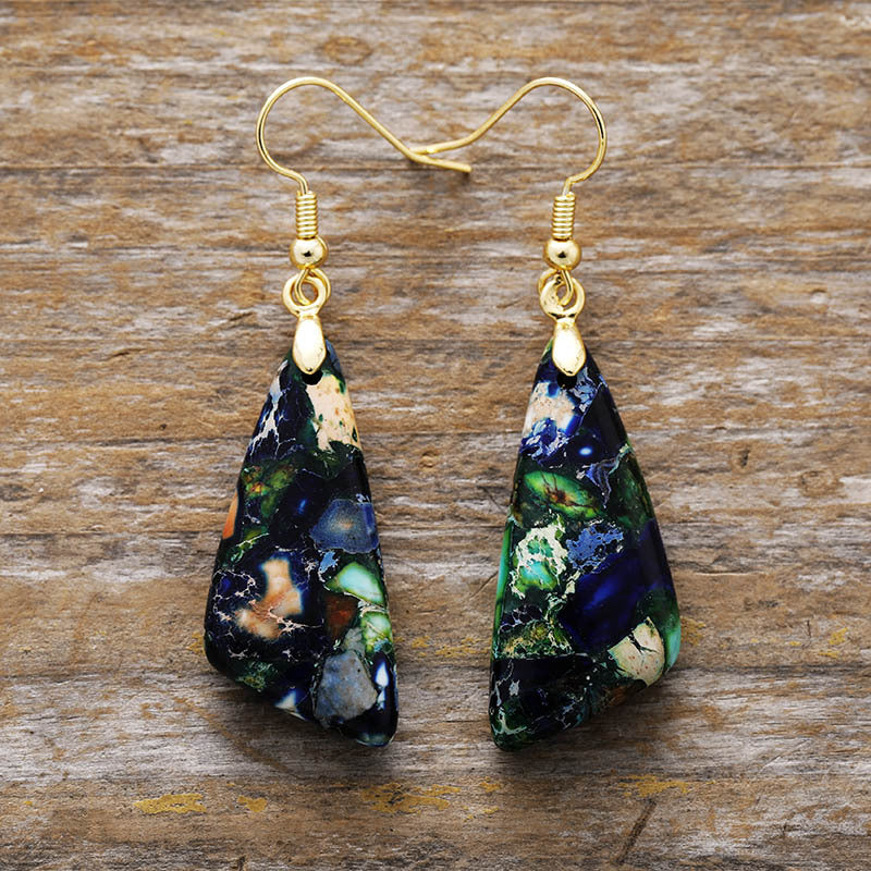 Emperor-Stone Geometric Earrings-Bijou Crush