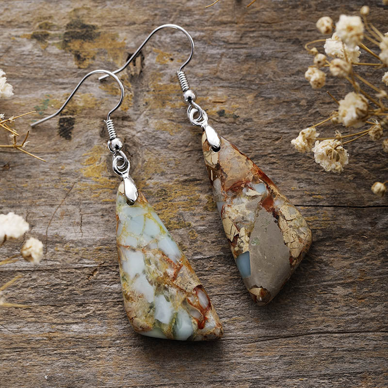 Emperor-Stone Geometric Earrings-Bijou Crush
