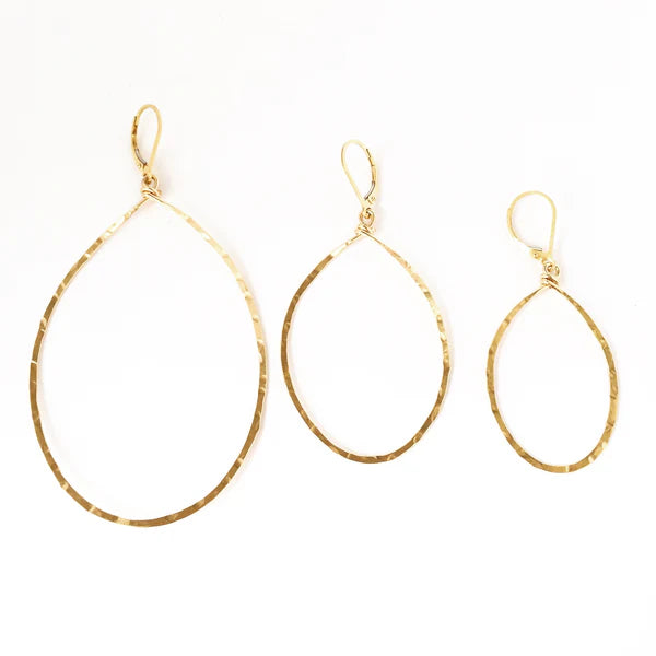 Hanna Hammered Hoops Earrings-Bijou Crush