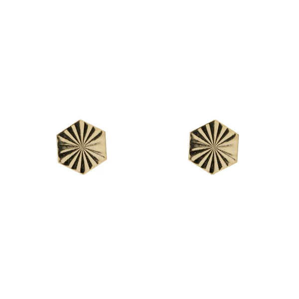 Luciana Hex Stud Earrings-Bijou Crush