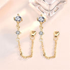 Fashion CZ Chain Tassels Earrings – 925 Sterling Silver Elegance-Bijou Crush