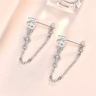 Fashion CZ Chain Tassels Earrings – 925 Sterling Silver Elegance-Bijou Crush