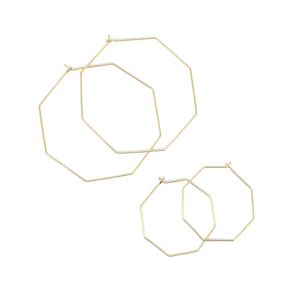 Nash Octagon Hoops Earrings-Bijou Crush