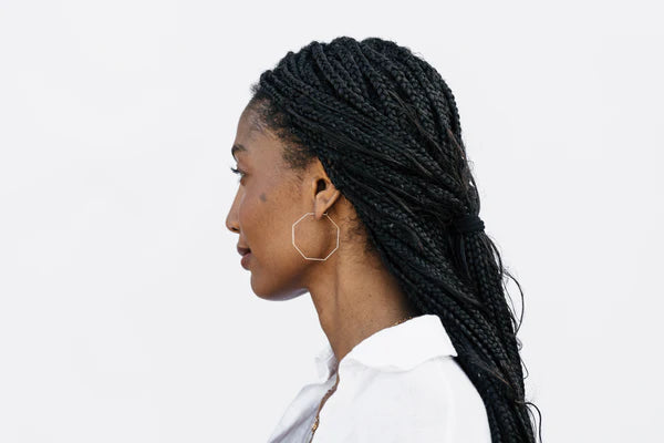 Nash Octagon Hoops Earrings-Bijou Crush