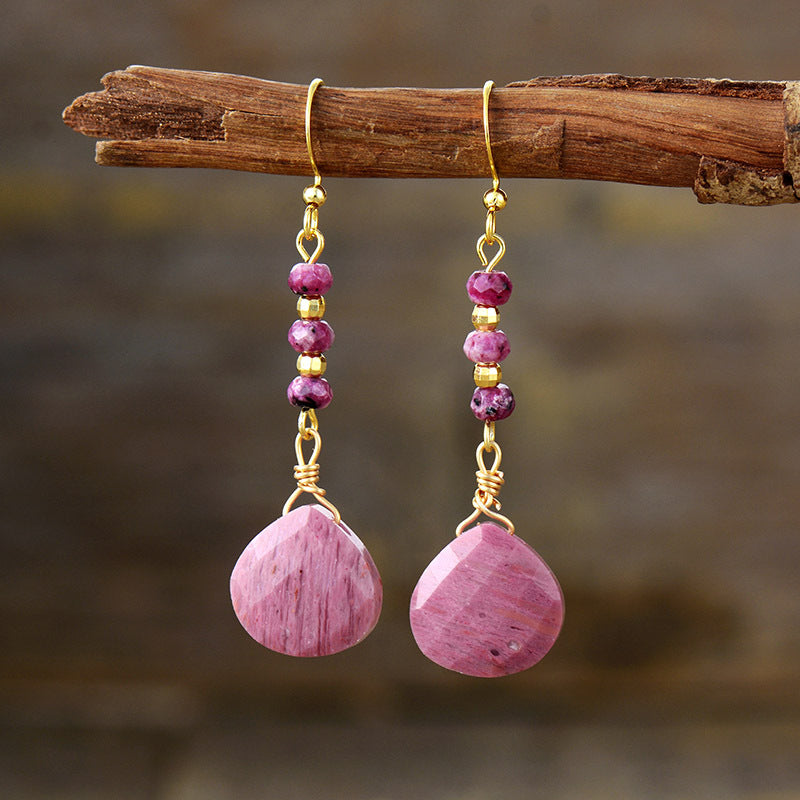 Natural Stone Bead Shape Earrings-Bijou Crush