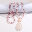 Bohemian Water Droplets Natural Stone Glass Pendant Necklace Sweater Chain Necklace-Bijou Crush
