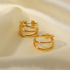Fashion C Shape Gold Plated 304 Stainless Steel Earrings-Bijou Crush