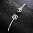 Trendy Square Zircon Bangle – Water Droplet Charm in Gold-Plated Copper-Bijou Crush