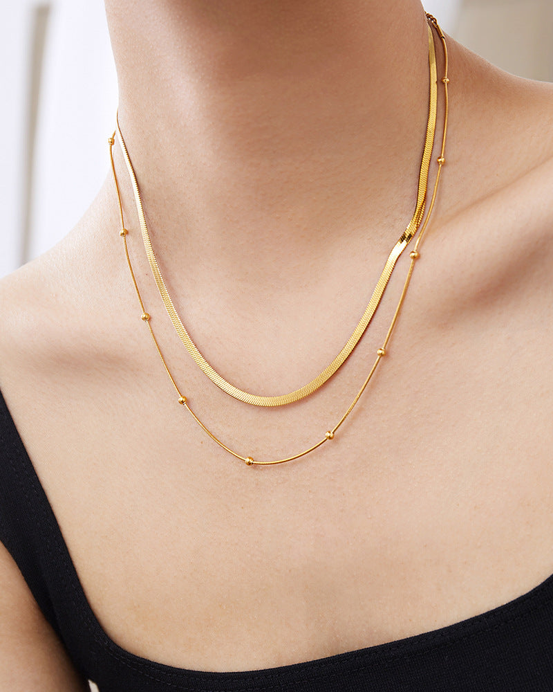 Stacked U-Shaped Necklace – Sleek Titanium Steel Drip-Bijou Crush