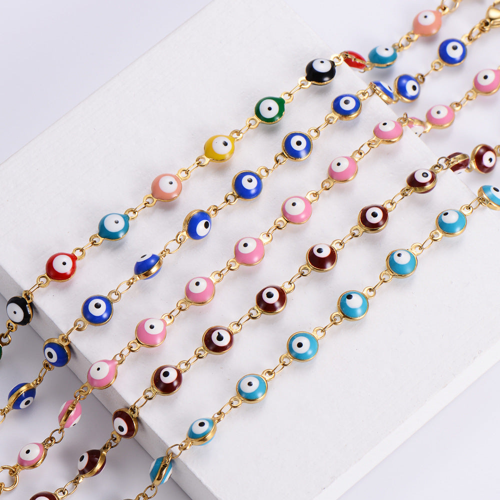 Ethnic Style Devil's Eye 304 Stainless Steel 18K Gold Plated No Inlaid Bracelets-Bijou Crush