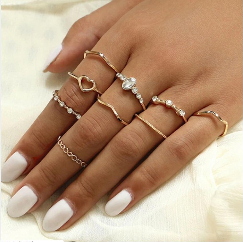 Simple Style Geometric Alloy Plating Rhinestones Women's Ring-Bijou Crush
