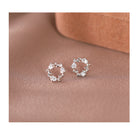925 Sterling Silver Flower Studs – Zircon Elegance in Bloom-Bijou Crush