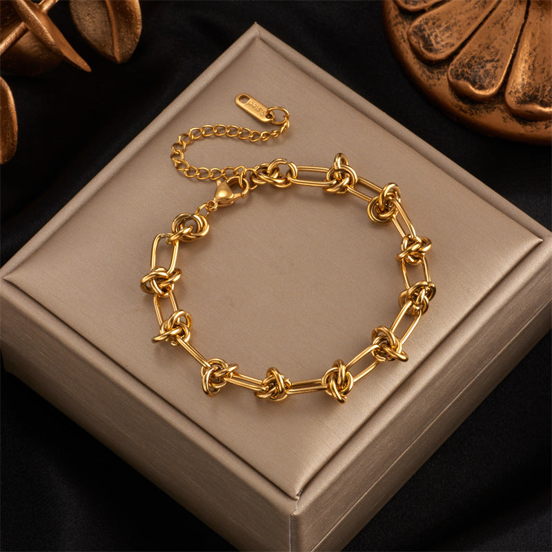 Classic Style Solid Color 304 Stainless Steel Plating Gold Necklace-Bijou Crush