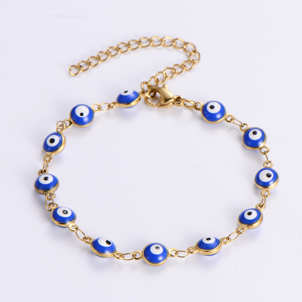 Ethnic Style Devil's Eye 304 Stainless Steel 18K Gold Plated No Inlaid Bracelets-Bijou Crush
