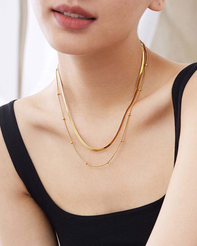 Stacked U-Shaped Necklace – Sleek Titanium Steel Drip-Bijou Crush