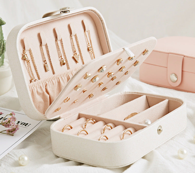 Retro Solid Color Leather Jewelry Box-Bijou Crush