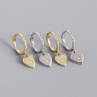 Sterling Silver Gem Heart Earrings-Bijou Crush