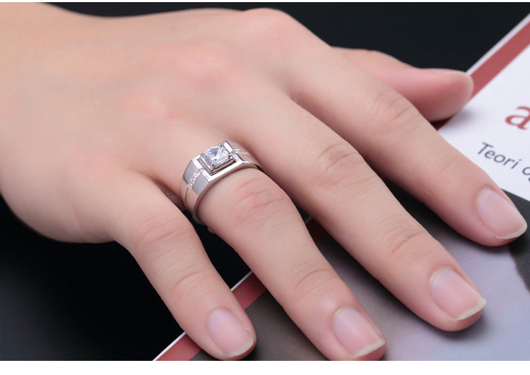 Geometric Glow Sterling Silver Ring-Bijou Crush