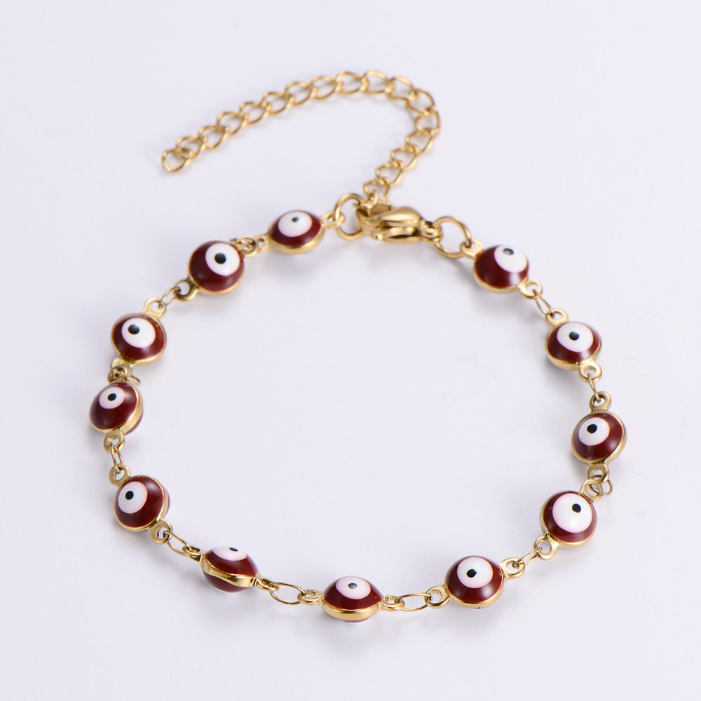 Ethnic Style Devil's Eye 304 Stainless Steel 18K Gold Plated No Inlaid Bracelets-Bijou Crush